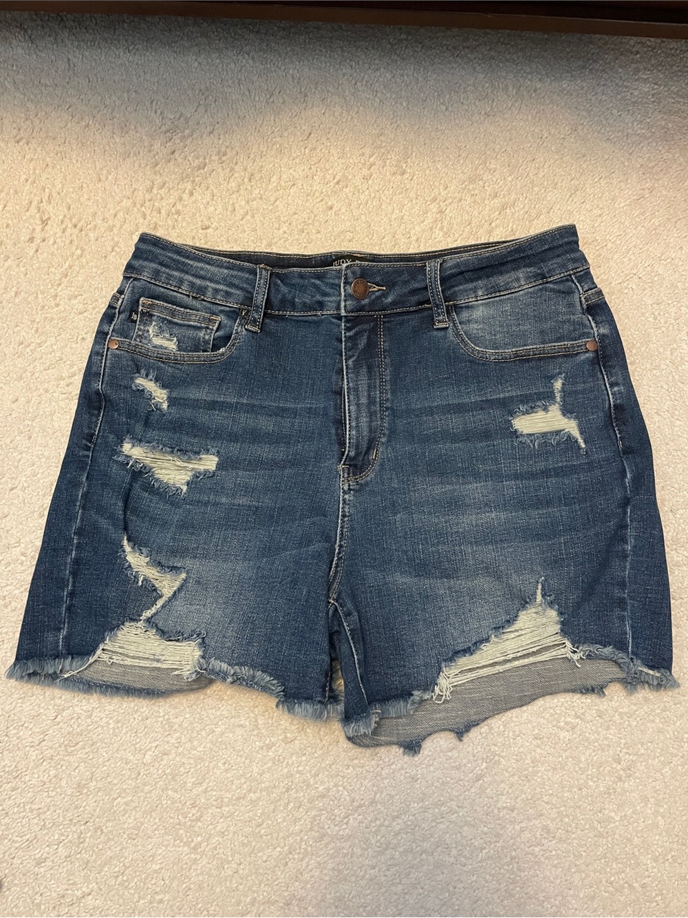 Lot of Two Judy Blue Distressed Denim Shorts - Picture 2 of 7